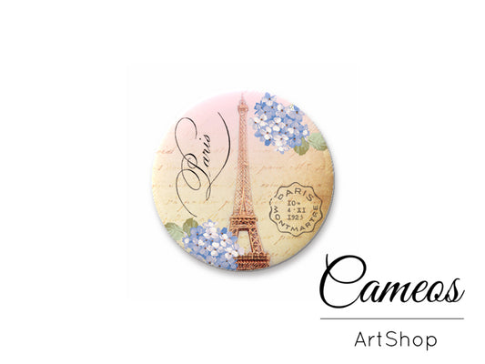 Round handmade glass cabochons 8mm up to 25mm, Eiffel Tower- L233 - Cameos Art Shop