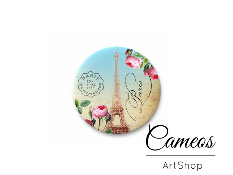 Round handmade glass cabochons 8mm up to 25mm, Eiffel Tower- L236 - Cameos Art Shop
