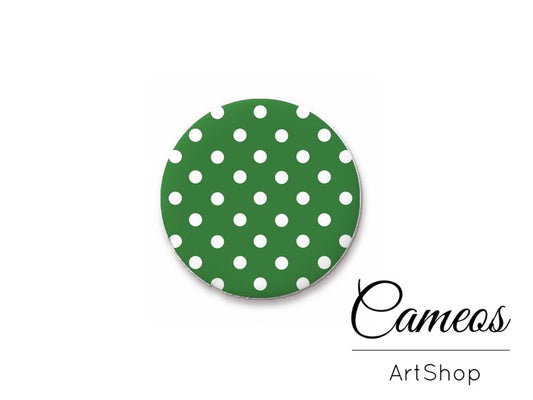 Round handmade glass cabochons 8mm up to 25mm, Polka Dot- L276 - Cameos Art Shop
