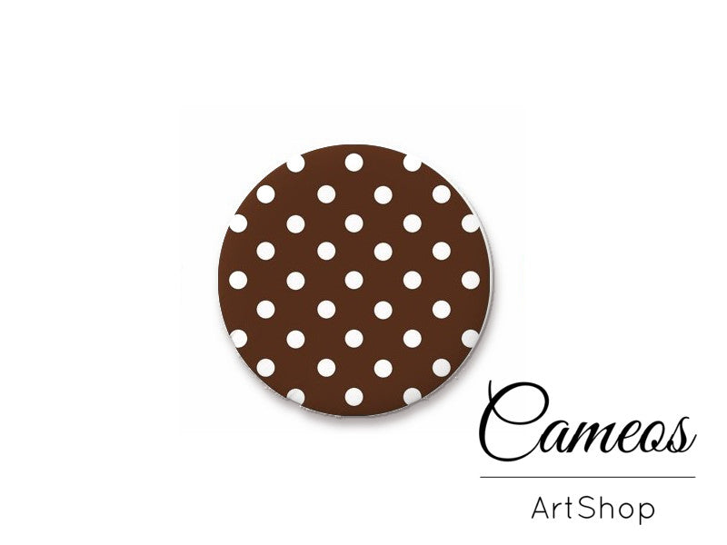 Round handmade glass cabochons 8mm up to 25mm, Polka Dot- L278 - Cameos Art Shop