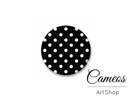 Round handmade glass cabochons 8mm up to 25mm, Polka Dot- L280 - Cameos Art Shop