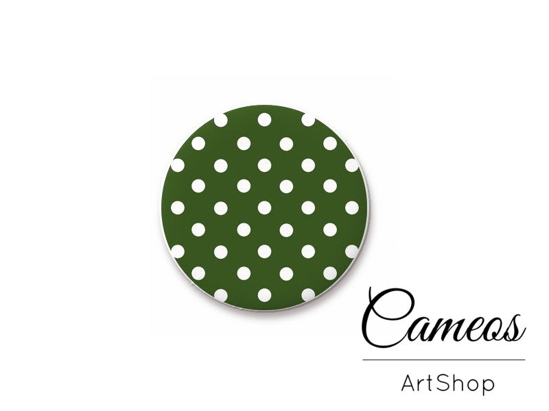 Round handmade glass cabochons 8mm up to 25mm, Polka Dot- L281 - Cameos Art Shop