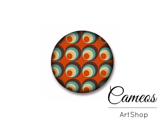 Round handmade glass cabochons 8mm up to 25mm, Retro Motive- L29 - Cameos Art Shop
