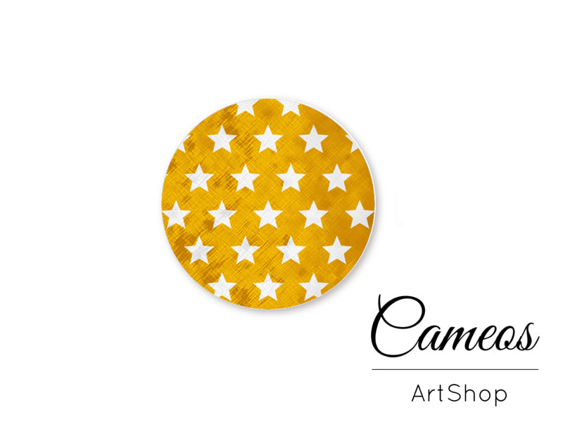 Round handmade glass cabochons 8mm up to 25mm, Stars- L305 - Cameos Art Shop