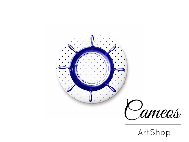 Round handmade glass cabochons 8mm up to 25mm, Sea Motiv- L339 - Cameos Art Shop