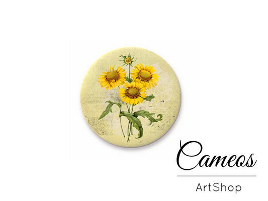 Round handmade glass dome cabochons 8mm up to 25mm, Flowers Motiv- L349 - Cameos Art Shop