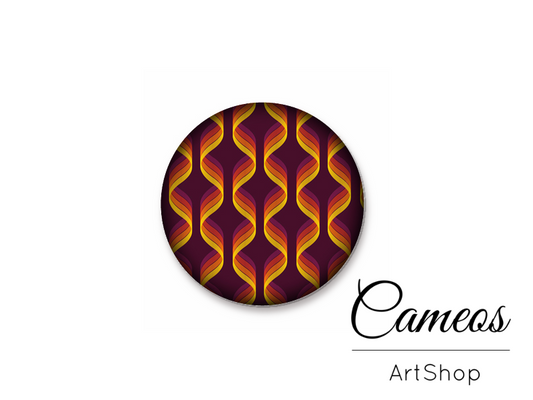 Round handmade glass cabochons 8mm up to 25mm, Retro Motive- L36 - Cameos Art Shop