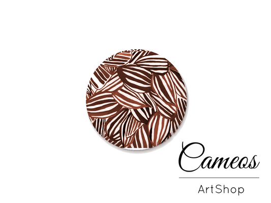 Round handmade glass dome cabochons 8mm up to 25mm, Brown retro- L366 - Cameos Art Shop