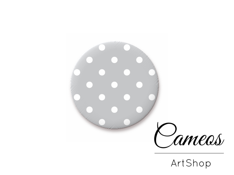 Round handmade glass dome cabochons 8mm up to 25mm, Dots- L401 - Cameos Art Shop