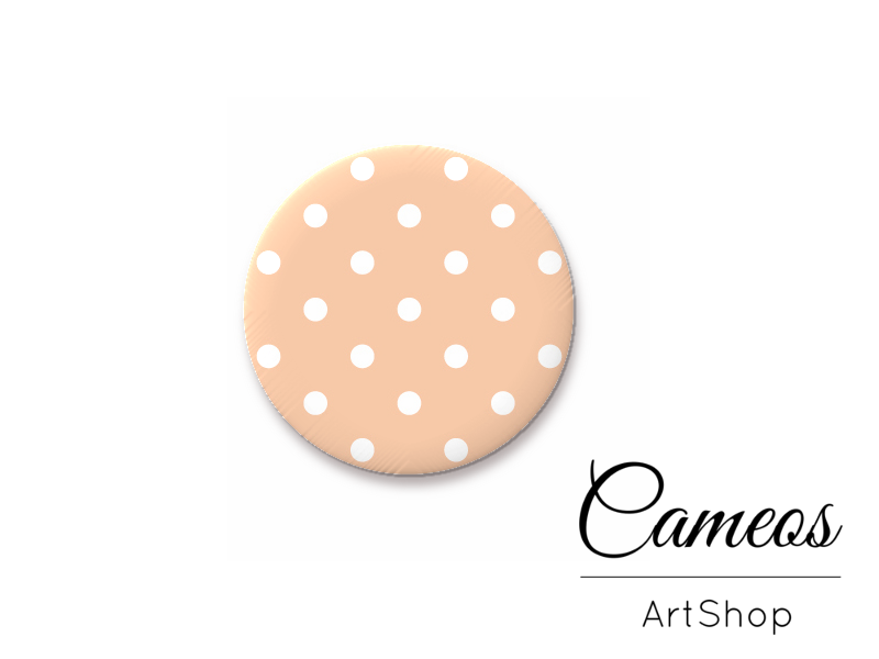 Round handmade glass dome cabochons 8mm up to 25mm, Dots- L402 - Cameos Art Shop