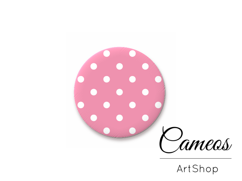 Round handmade glass dome cabochons 8mm up to 25mm, Dots- L403 - Cameos Art Shop