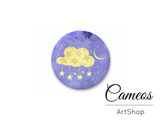 Round handmade glass dome cabochons 8mm up to 25mm, Cute Cloud- L425 - Cameos Art Shop