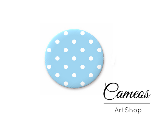 Round handmade glass dome cabochons 8mm up to 25mm, Dots- L444 - Cameos Art Shop