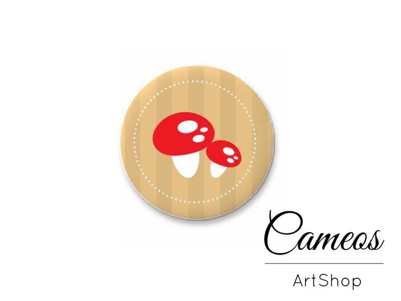 Round handmade glass dome cabochons 8mm up to 25mm, Mushroom- L459 - Cameos Art Shop