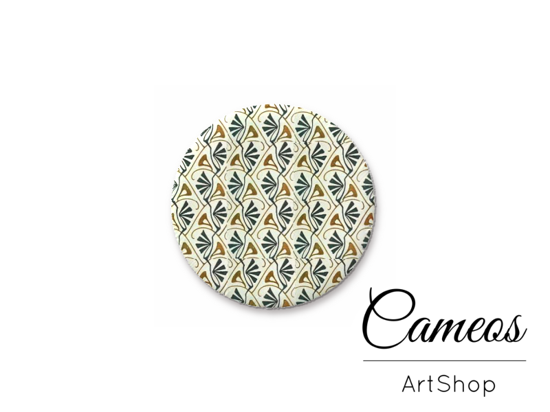 Round handmade glass dome cabochons 8mm up to 25mm, Retro- L504 - Cameos Art Shop