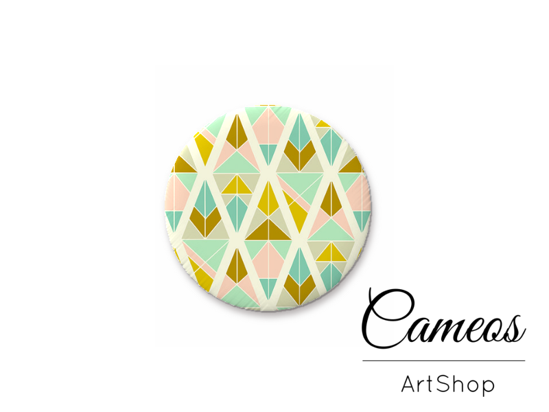 Round handmade glass dome cabochons 8mm up to 25mm, Retro- L551 - Cameos Art Shop