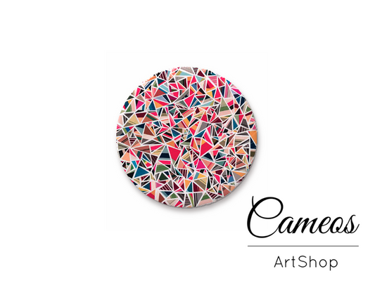 Round handmade glass cabochons 8mm up to 25mm, Retro Motive- L57 - Cameos Art Shop
