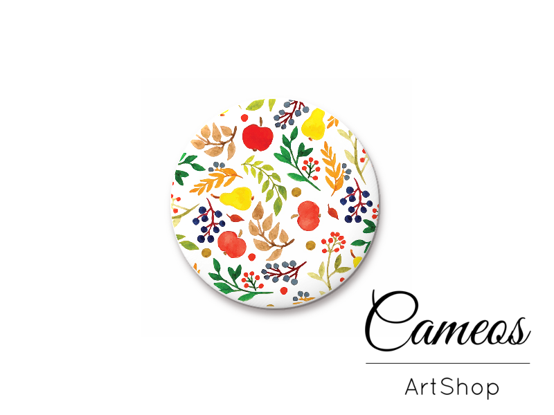 Round handmade glass cabochons 8mm up to 25mm, Colorful flowers - L87 - Cameos Art Shop