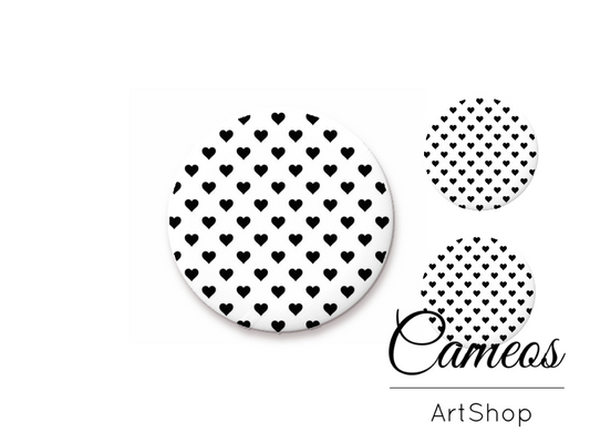 Glass cabochon set 1x25mm and 2x12mm or 1x20mm and 2x10mm, Hearts- S1378 - Cameos Art Shop