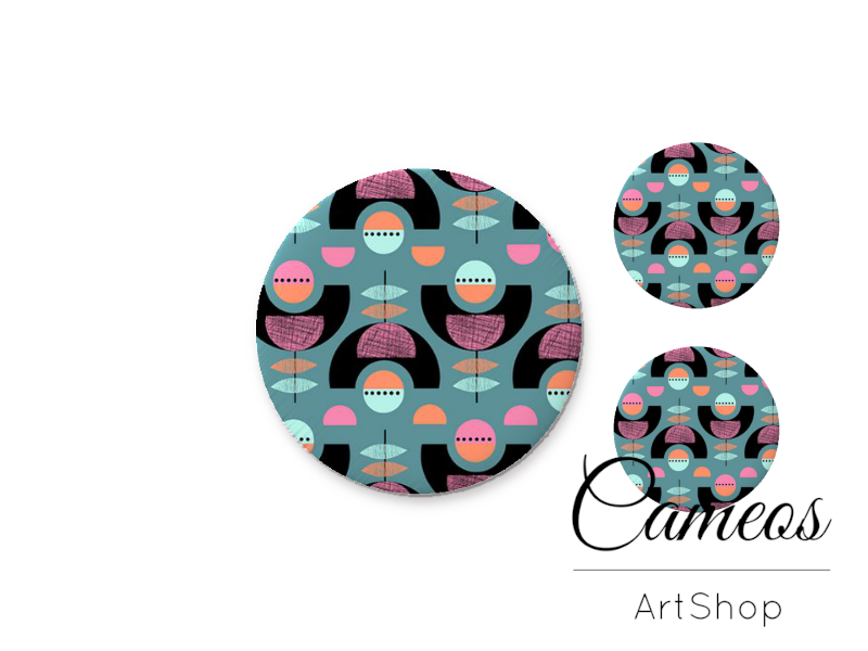 Glass dome cabochon set 1x25mm and 2x12mm or 1x20mm and 2x10mm,Flowers- S1580 - Cameos Art Shop