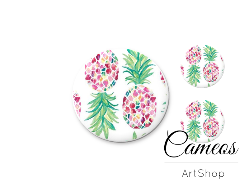 Glass dome cabochon set 1x25mm and 2x12mm or 1x20mm and 2x10mm,Flowers- S1582 - Cameos Art Shop