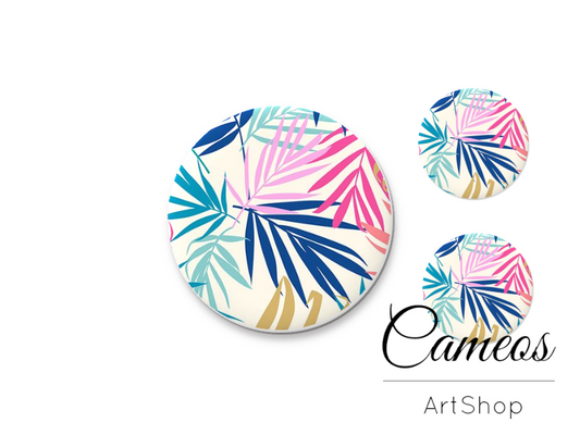 Glass dome cabochon set 1x25mm and 2x12mm or 1x20mm and 2x10mm,Flowers- S1584 - Cameos Art Shop