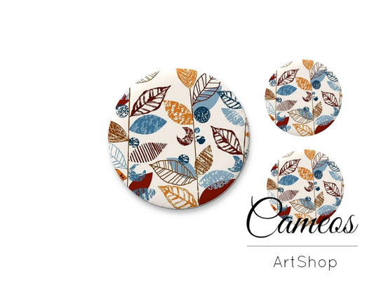 Glass dome cabochon set 1x25mm and 2x12mm or 1x20mm and 2x10mm,Flowers- S1587 - Cameos Art Shop