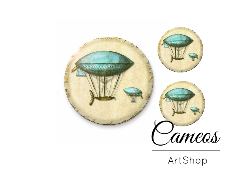 Glass dome cabochon set 1x25mm and 2x12mm or 1x20mm and 2x10mm- S295 - Cameos Art Shop
